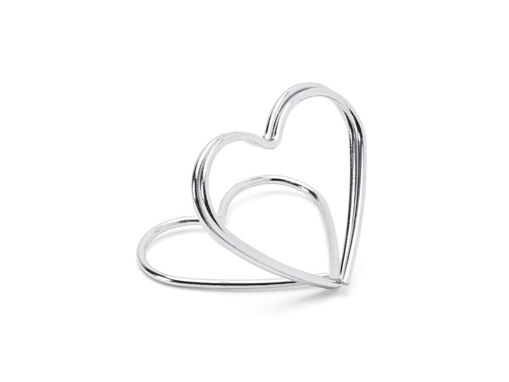Picture of PLACE CARD HOLDER HEART SILVER 2.5CM